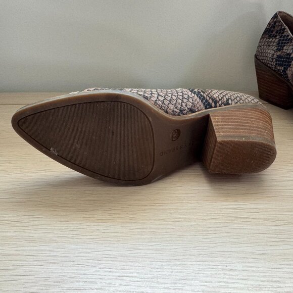 Lucky Brand Tabea Leather Snake Print Ankle Boots - Picture 4 of 6